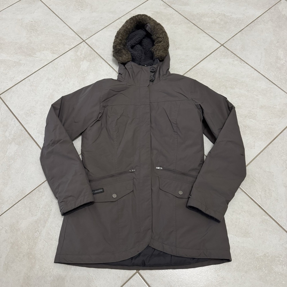 Columbia Jacket Womens‎ M Brown Grandeur Peak Parka Mid Coat Outdoor Insulated